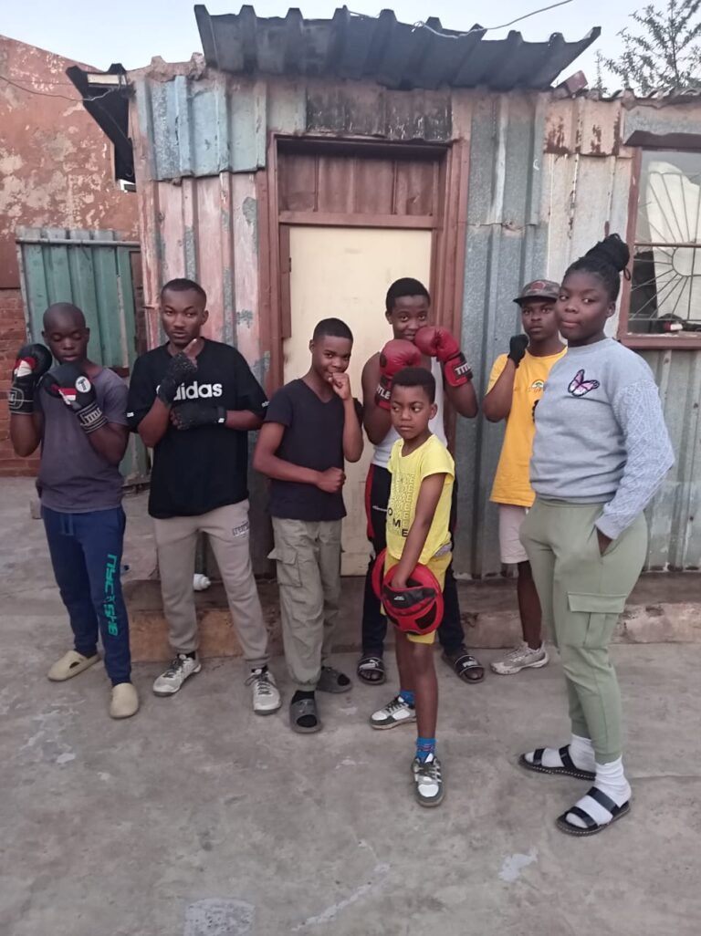 Aspirant boxers who are trained by David Mogale photo by Peter Mothiba