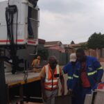 MMC for Utilities in the City of Tshwane Frans Boshielo with city of Tshwane electricity team in Lusaka, Mamelodi east, Tshwane