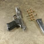 The firearm and ammunitions police found on the suspect photo supplied