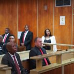 EFF leader Julius Malema with his bodyguard Adriaan Snyman in the dock at the East London Magistrates Court on Wednesday Photo by AfriForum