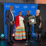 GMA Board Member Mr. Bongisizwe Mpondo; GMA Audit and Risk Committee Member Ms. Masaccha Mbonambi; GMA Board Chair Prof. Mfanelo Ntsobi; and a representative of CGISA