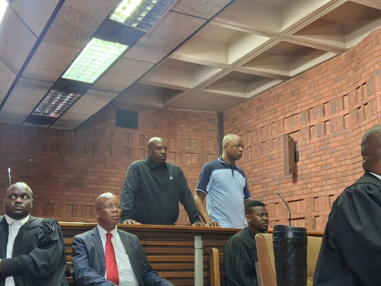 Two accused persons, a Tembisa Hospital Official, Zacharia Chisele (53) and a Hawks official, Sergeant Papi Tsie (41), appeared at Pretoria Magistrates court photo supplied