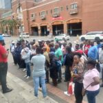 Angry and frustrated security officers at Tshwane House photo by Dimakatso Modipa