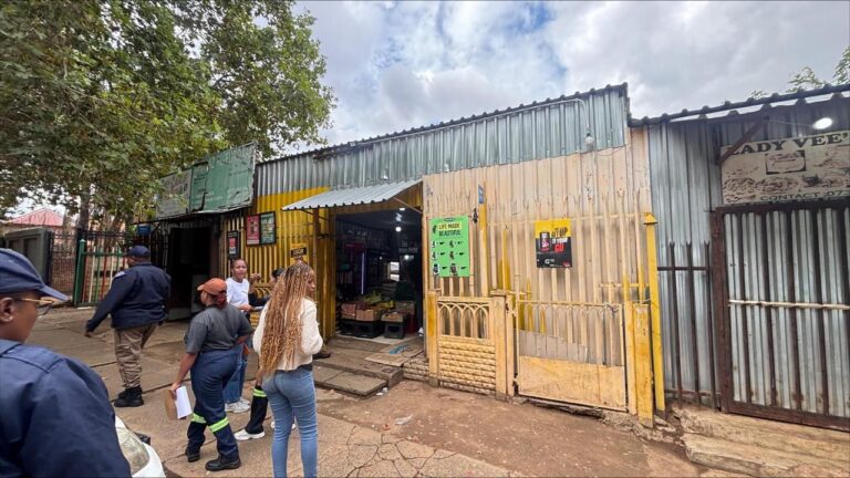 City of Tshwane Bad Building committee at the illegal structures in Pretoria West photos supplied