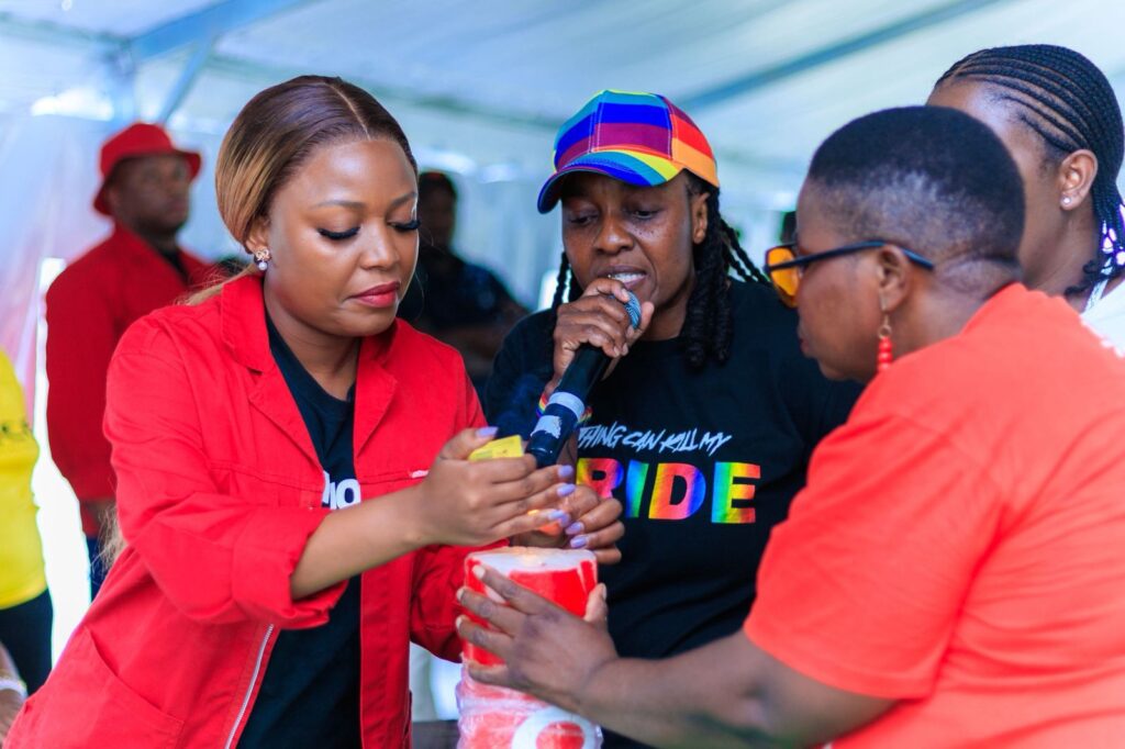 Tshegofatso Mashabela MMC for Health in Hammanskraal during TB awareness programme photos supplied