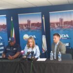 Cllr Jacqui Uys DA Tshwane Caucus Chief Whip briefing media on Tuesday joined by DA Tshwane candidate Cilliers Brink and Temba Fosi photo by Dimakatso Modipa