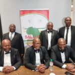 Front- from left to right: Andrew Sithole, Secretary in the office of the President of SALLDTBO; Joe Sibanyoni, President of SALLDTBO; Thulani Qwabe, Chairman of the SALLDTBO Business Committee Back from left to right: Hendrick Mogale, Deputy Chairman of SALLDTBO; Mr L Dlamini, additional member; Mr J Mokoena, additional member photo by Dimakatso Modipa