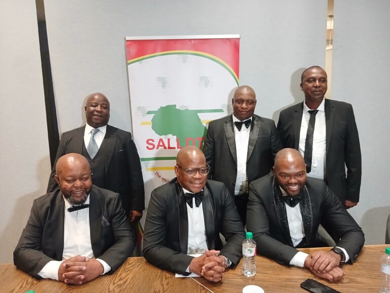Front- from left to right: Andrew Sithole, Secretary in the office of the President of SALLDTBO; Joe Sibanyoni, President of SALLDTBO; Thulani Qwabe, Chairman of the SALLDTBO Business Committee Back from left to right: Hendrick Mogale, Deputy Chairman of SALLDTBO; Mr L Dlamini, additional member; Mr J Mokoena, additional member photo by Dimakatso Modipa