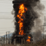 One of the many electricity substations that got burnt in the City of Tshwane photo supplied