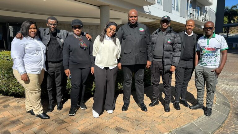 Jacinta Ngobese-Zuma and Floyd Shivambu with members of March and March as well as those of Mayibuye Movement