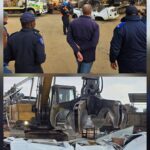 Vehicle crushing operation at Akasia Workshop photos supplied