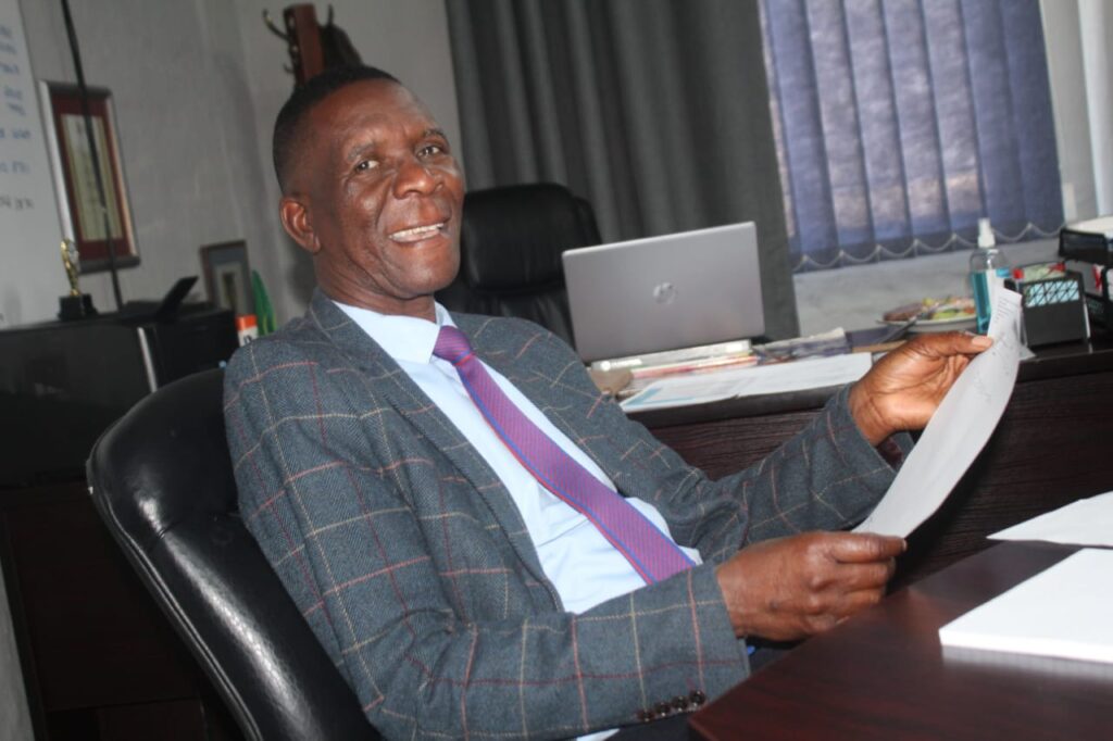 Dr Fannie Sebolela attending to office duties during his tenure at Curro Soshanguve Academy.