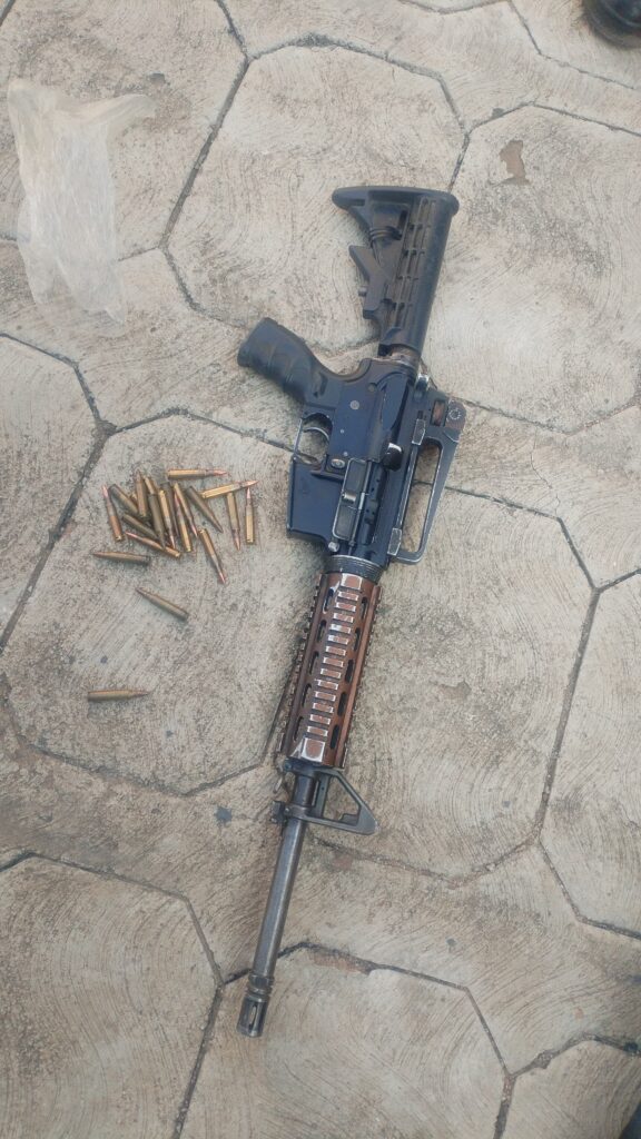 A high-calibre firearm found by members from SAPS Rietgat photos supplied